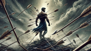 Arrows-hauled-on-man