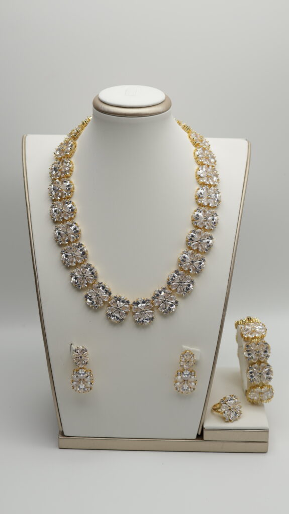 Luxury Zirconia Floral Crystal Jewelry Set